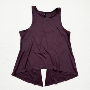 Yogalicious Open Back Tank Top Purple, Size Medium